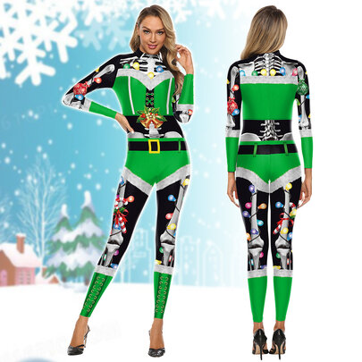 Green sexy Christmas Jumpsuit womens