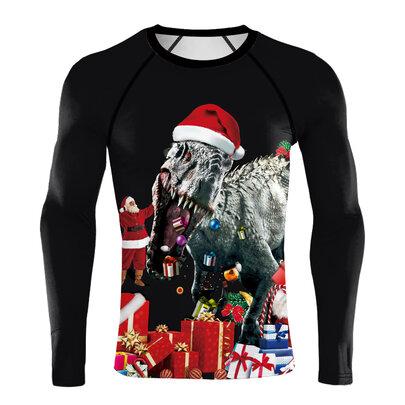 cool christmas santa muscle fitness workout tee shirt