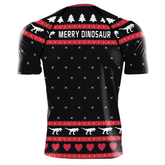 dry fit  merry dinosaur 3d print tee for bodybuilding