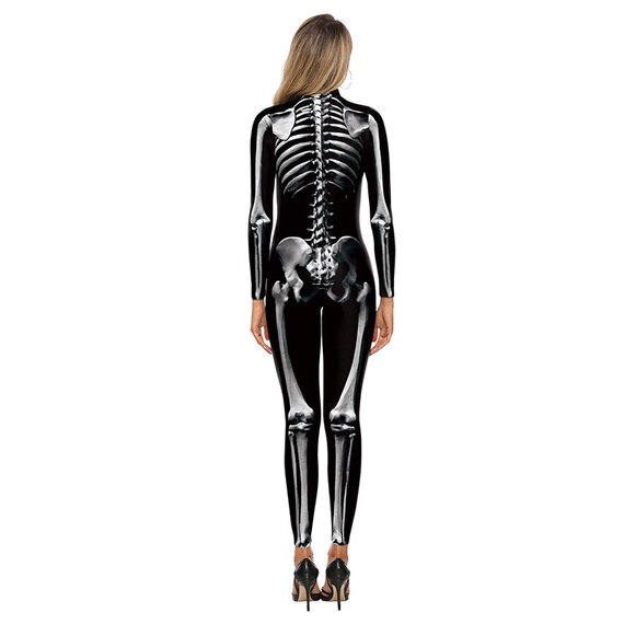 Form Fitting Flattering Skeleton Bodysuits for Halloween - Women's Sexy Skeleton Costume