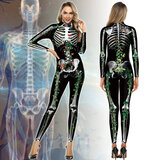 3D Skeleton Jumpsuit Skinny Fit Bodysuit for Women