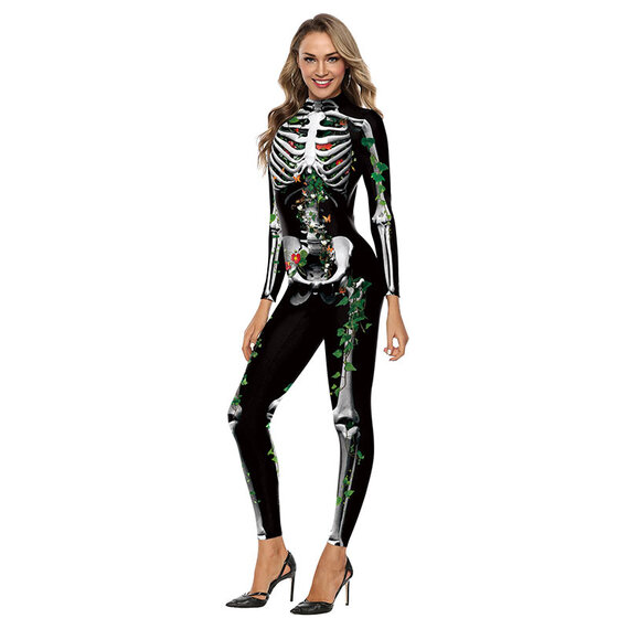 Halloween Costumes Black green Stretch Jumpsuit Polyester Leotard Holidays Costumes