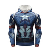 Captain America Hoodie Marvel Comics Official Classic Movie Pullover Sweatshirt