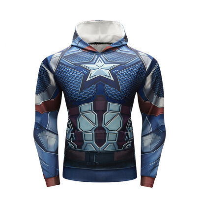 Captain America Hoodie Marvel Comics Official Classic Movie Pullover Sweatshirt