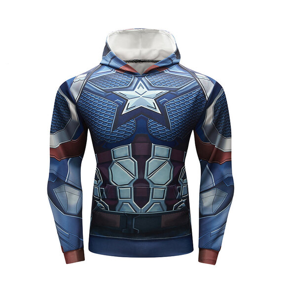 Captain America Hoodie Marvel Comics Official Classic Movie Pullover Sweatshirt