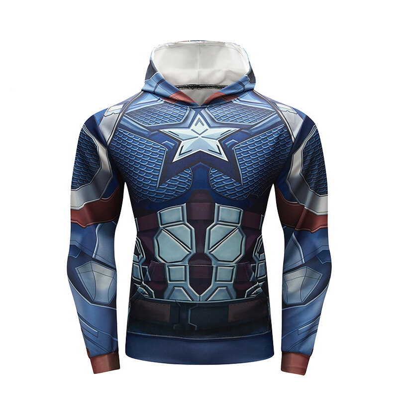 Marvel Superhero Captain America Hoodie For Running