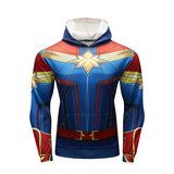 Captain Marvel superhero pullover hoodie for gym