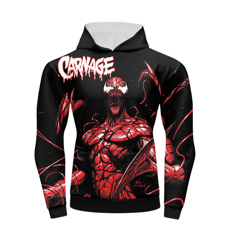Marvel Venom Carnage Pullover Hoodie For Workouts PKAWAY
