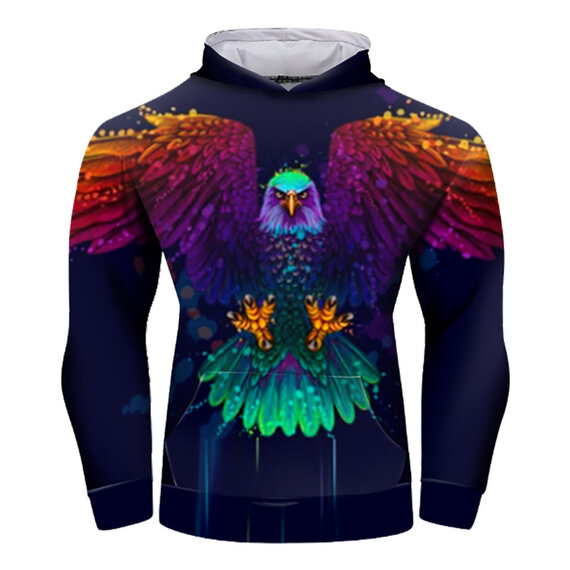 Unisex Eagle Pattern Hoodies 3D Print Men's Pullover Funny Women's Sweatshirts