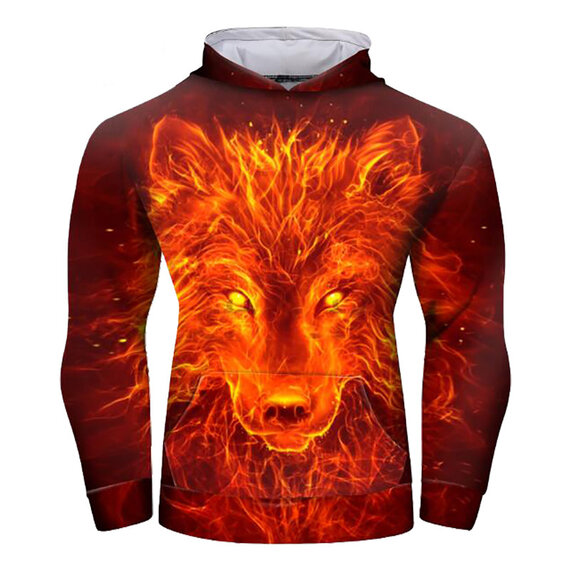 fire wolf cool sweatshirt for workouts,gym,sport