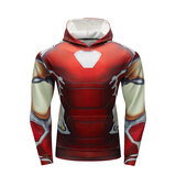 Boys Girls 3D Printed Full Zip Hooded Sweatshirt Iron Man