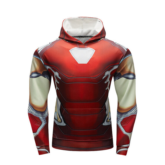Boys Girls 3D Printed Full Zip Hooded Sweatshirt Iron Man