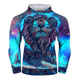 Women and men Lion Pattern Hoodie Novelty Animal 3D Print Hoodies Pullover Sweatshirt