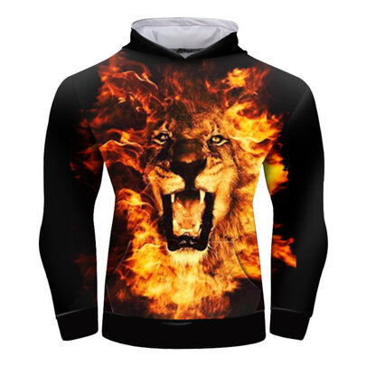 Colorful Lion 3D Digital Printing Cool Creative Hoodies Sweatshirts Costume