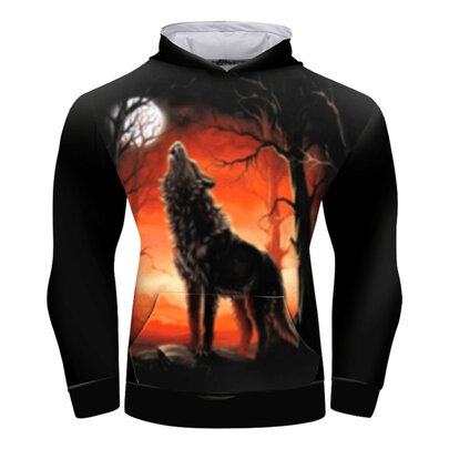 Moon wolf Hoodie 3D Print Sportwear