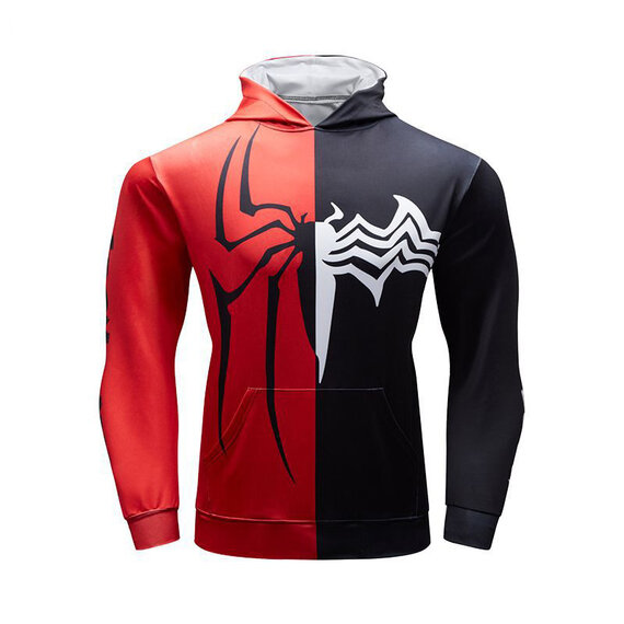 black red spider man marvel superhero 3d print hoodie for running