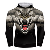 Novelty Funny Long Sleeve Hoodie Wolf Casual Sweatshirt