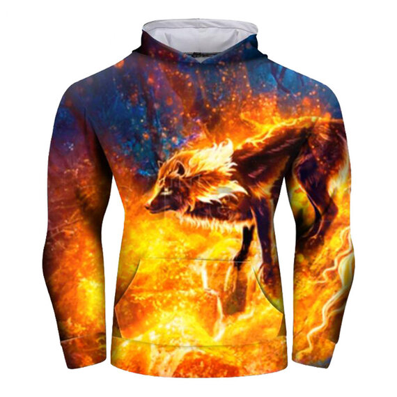 Unisex Wolf Hoodies 3D Print Men's Pullover Funny Women's Sweatshirts for workout