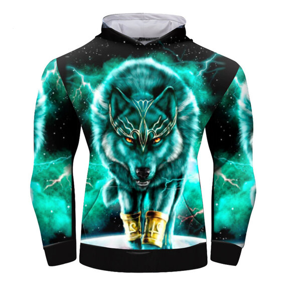 Trendy 3D Wolf Women Mens Hoodies Sweatshirt for outdoor activities