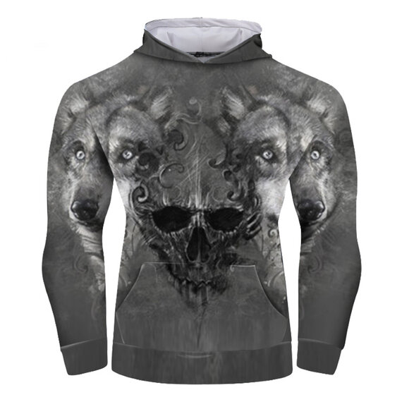 Fun Anime Valley Howling Wolf 3D Hoodie Fun Pullover Hoodies Sweatshirts