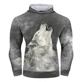 Roaring Wolf 3d Graphic sweatshirt for unisex with pockets