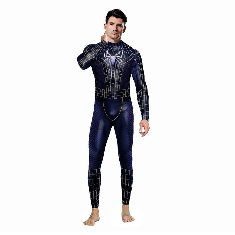 Blue Spiderman Jumpsuit Halloween Cosplay Costume