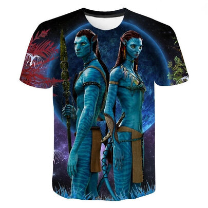 movie cosplay tee shirt Jake Sully Neytiri James Cameron Movie Avatar 2 costume shirt