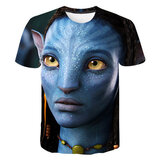 short sleeve crewneck James Cameron Movie Avatar 2 Neytiri costume tee tops