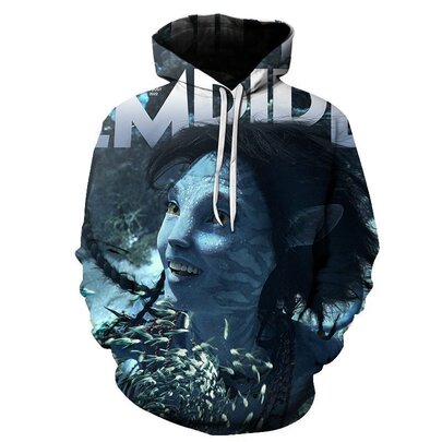 Avatar 2 The Way of Water Jake Sully Neytiri daughter Kiri full body print hoodie for James Cameron Movie fans