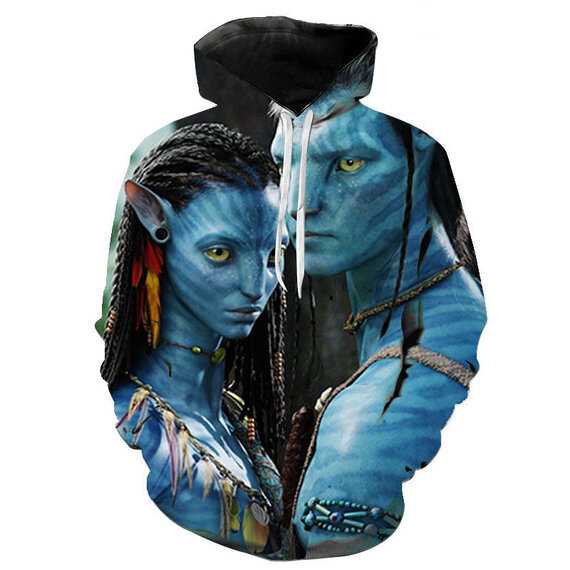 Avatar Jake Sully Neytiri Hoodie 3D Printed Sports Hooded Cosplay Sweatshirt Pullovers For Adults Kids Men Women Boys Girls