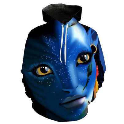 Unisex Hoodies 3D Print Avatar Pullover Hooded Sweatshirt blue