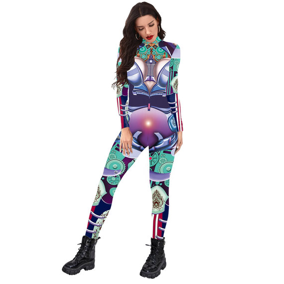 3d print sexy women full body graphic jumpsuit game cosplay