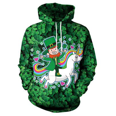 St. Patrick's Day Hoodie for Womens Men Long Sleeve Drawstring Pullover Tops Loose Casual Soft Sweatshirt with Pockets