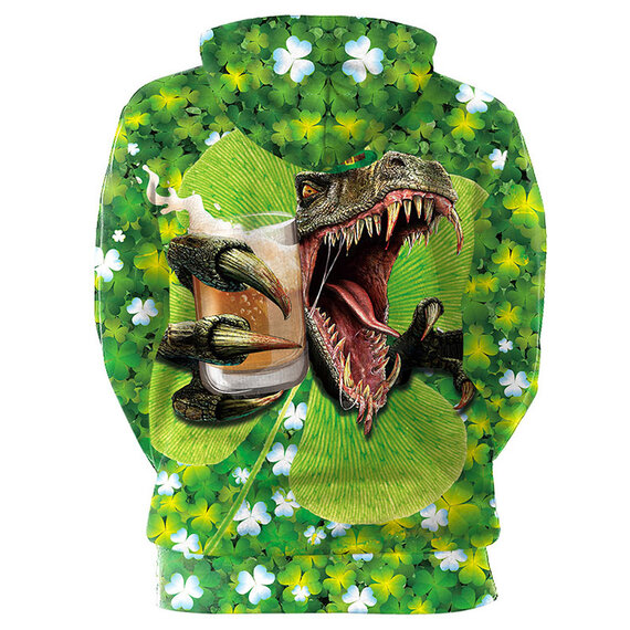 Unisex Novelty Hoodie Dinosaur Four Leaf Clover 3D Printed Graphics Hoodies