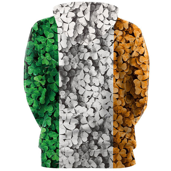 Irish Dog Shamrock Unisex Green Hooded Sweatshirt For St Patty's Day