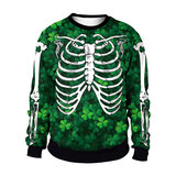 new fashion Rib Skeleton 3d graphic hoodie for Irish Saint Patrick's Days