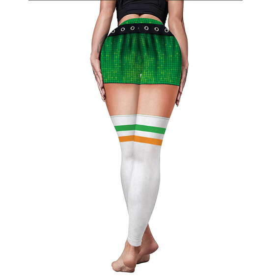 St Patricks Day Leggings Women Teen Girls Shamrock Irish Clover Paddys Tights