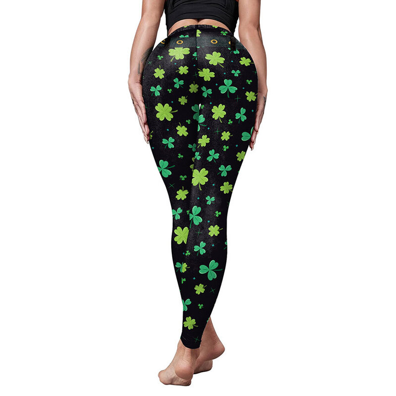 St Patricks Day 3 Leaf Shamrock Leggings : Beautiful #Yoga Pants