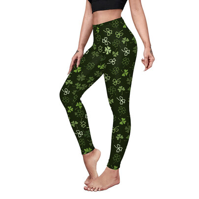 Shamrock High Waisted Clover Leaves Soft Tights