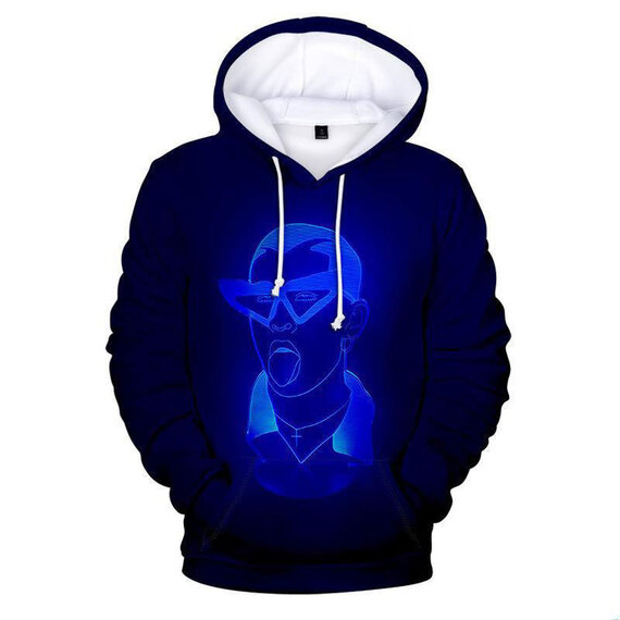 New Album Bad Bunny Hoodie, Fashion Hip-Hop Graffiti hooded sweatshirt