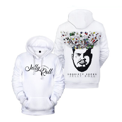 USA Rapper Jelly Roll Unisex 3D Graphic Hoodies for Men Realistic Digital Print Pullover Hoodie Hooded Sweatshirt