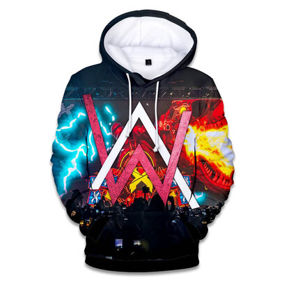 long sleeve Alan Walker graphic pullover hoodie for famale