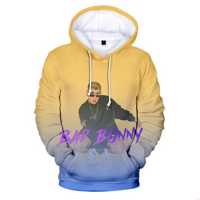 long sleeve Cool Bad Bunny 3d graphic sweatshirt for unisex