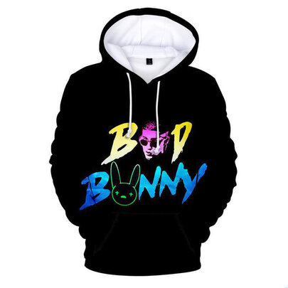 Bad bunny pop cartoon hoodie 2025