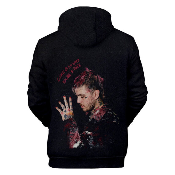 shop Lil Peep Come Over When You're Sober Graphic Hoodie with front pocket