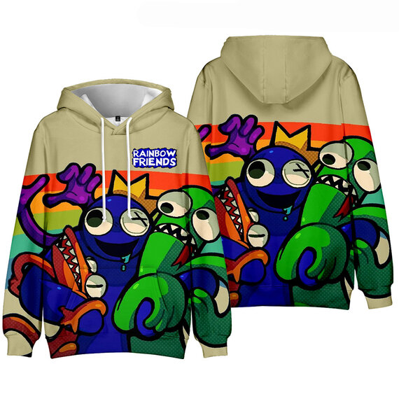 Cute Rainbow Friends Youth hooded sweatshirt,Exquisite prints, pocket design and eco-friendly prints ensure the quality and style of the clothes