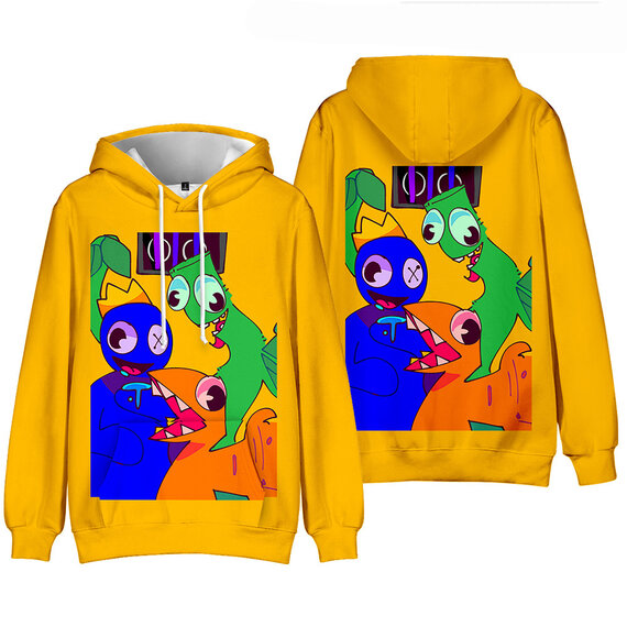 long sleeve Rainbow Friends stylish Roblox game graphic hoodie with hoody