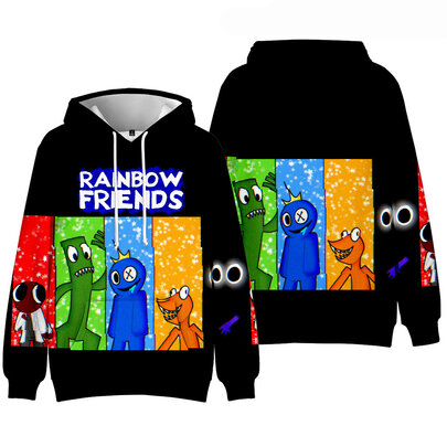 3d print Rainbow Friends Roblox Birthday pullover hoodie for unisex