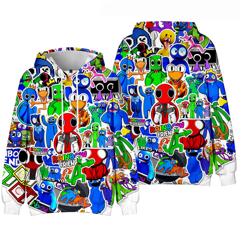 Roblox Rainbow Friends Graphic Hoodie Light Green - PKAWAY