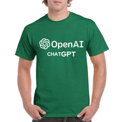 short sleeve crewneck ChatGPT  OpenAI logo tee shirt for Tech Geek Programmer Hacker 